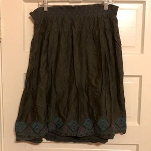 Old Navy Midi Boho Skirt - Olive Green